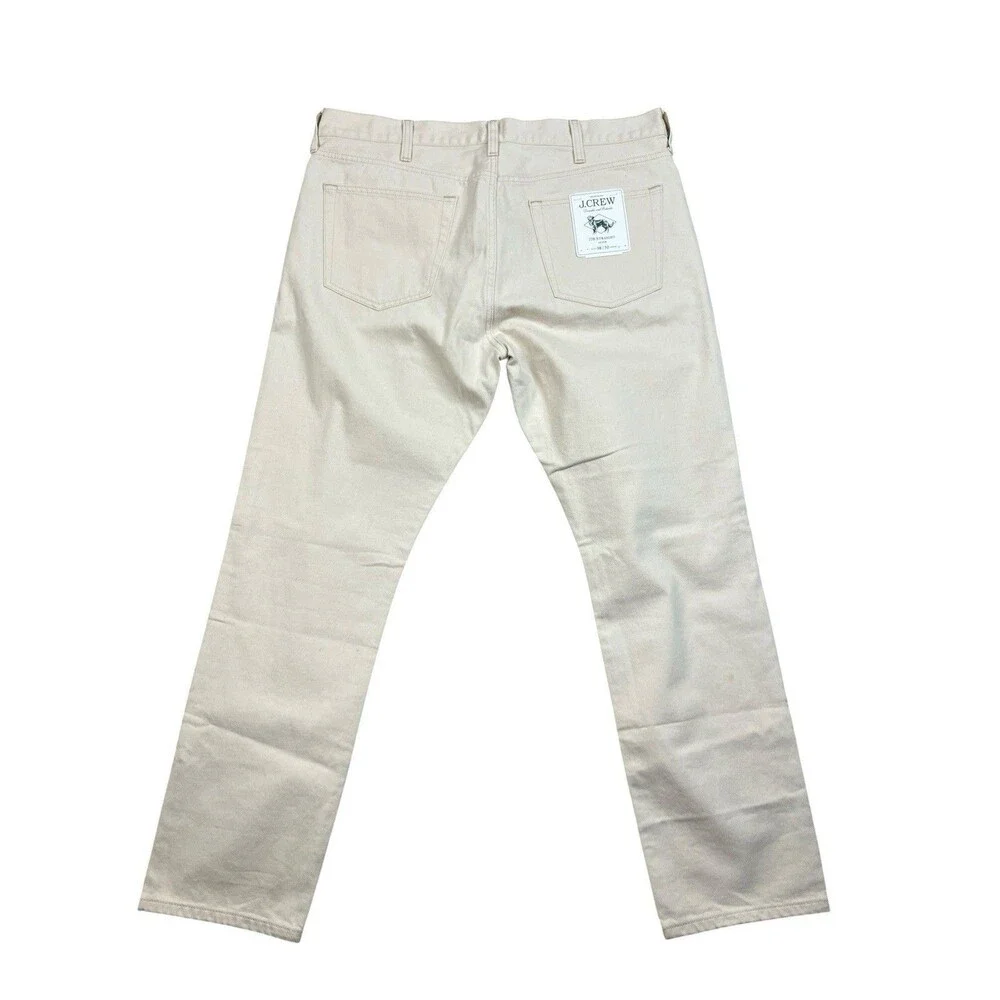 J Crew Jeans Men 38x32 Ivory 770 Straight Fit Natural Seeded Coastal Denim CR372